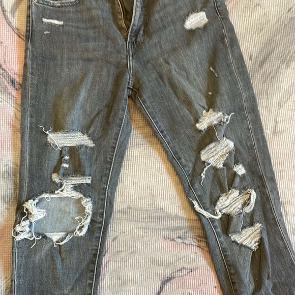 Levi’s 721 High Rise Skinny Jeans - Grey/Black with Rips - Picture 3 of 12